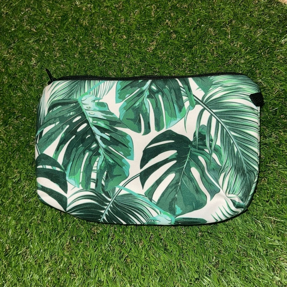 Cute Tropical Palm Leaves Travel Makeup Cosmetic Bag